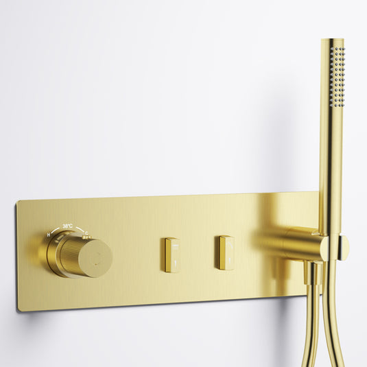 Flova GoSlide 2-Outlet Finishing Set Handshower Brushed Brass | BRB-GSL2KIT - Envy Bathrooms Ltd