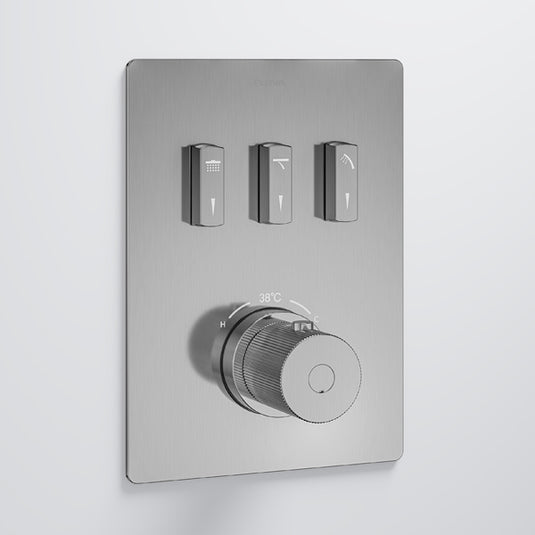 Flova GoSlide 3-Outlet Finishing Set Brushed Nickel | BN-GS3-TRIM - Envy Bathrooms Ltd