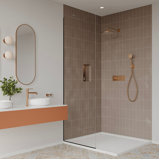 Flova GoSlide Landscape 2-Outlet Finishing Set Brushed Bronze | BRO-GSL2-TRIM - Envy Bathrooms Ltd