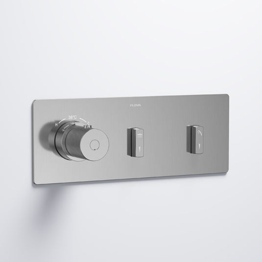 Flova GoSlide Landscape 2-Outlet Finishing Set Brushed Nickel | BN-GSL2-TRIM - Envy Bathrooms Ltd
