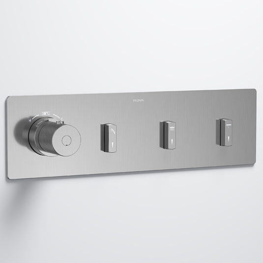 Flova GoSlide Landscape 3-Outlet Finishing Set Brushed Nickel | BN-GSL3-TRIM - Envy Bathrooms Ltd