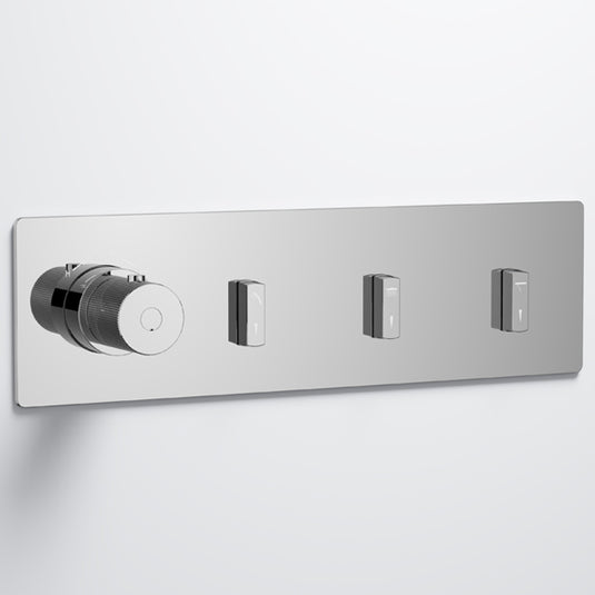 Flova GoSlide Landscape 3-Outlet Finishing Set Diamond Chrome | GSL3-TRIM - Envy Bathrooms Ltd