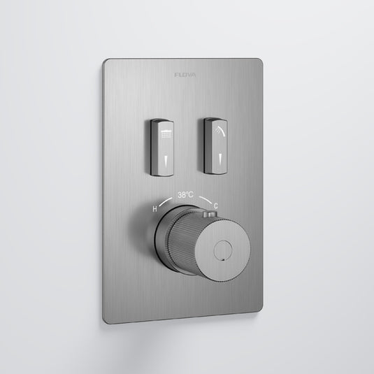 Flova GoSlide Mini 2-Outlet Finishing Set Brushed Nickel | BN-GS2-TRIM - Envy Bathrooms Ltd
