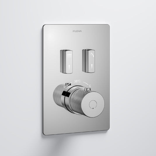 Flova GoSlide Mini 2-Outlet Finishing Set Diamond Chrome | GS2-TRIM - Envy Bathrooms Ltd