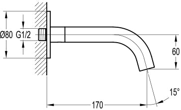 Flova Levo 170mm Wall-Mounted Bath Spout Brushed Nickel | BN-LVSPOUT - Envy Bathrooms Ltd