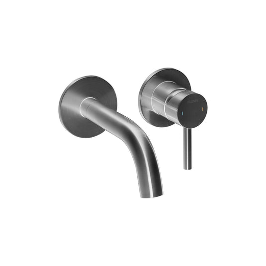 Flova Levo 2-Hole Concealed Basin Mixer Tap Finishing Set – Brushed Nickel - BN-LV2HBAS-TRIM - Envy Bathrooms Ltd