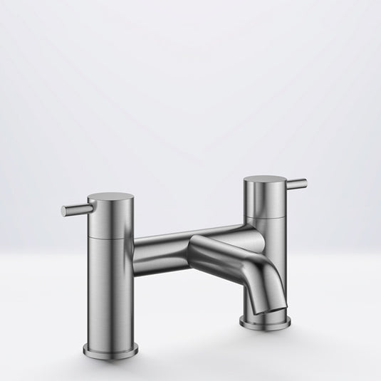 Flova Levo 2-Hole Deck Mounted Bath Filler Brushed Nickel | BN-LVBF - Envy Bathrooms Ltd