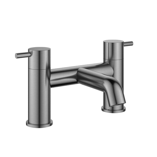 Flova Levo 2-Hole Deck Mounted Bath Filler Tap – Gun Metal - GM-LVBF - Envy Bathrooms Ltd