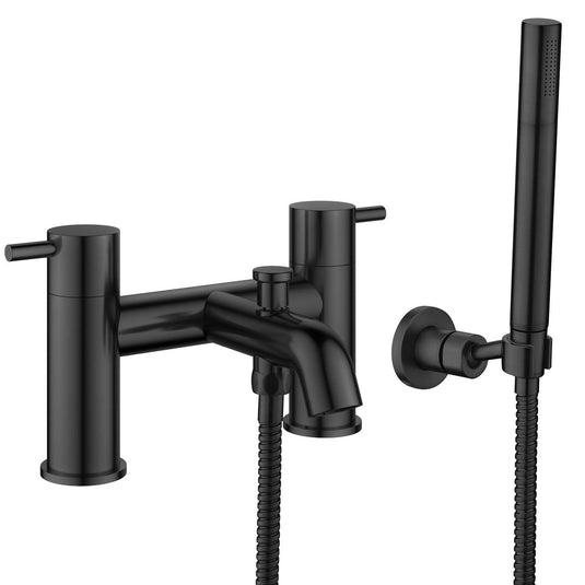 Flova Levo 2-Hole Deck Mounted Bath Shower Mixer Tap – Matt Black - MB-LVBSM - Envy Bathrooms Ltd