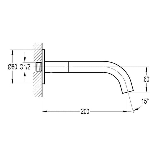 Flova Levo 200mm Bath Spout Tap - LVEXTSPOUT - Envy Bathrooms Ltd