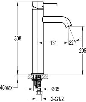 Flova Levo 308mm Single Lever Basin Mixer Tap – Brushed Gold - BG-LVTBAS - Envy Bathrooms Ltd
