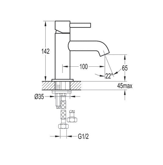 Flova Levo Cloakroom Mono Basin Mixer Tap with Clicker Waste LVMBAS - Envy Bathrooms Ltd