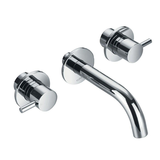 Flova Levo Concealed 3 Hole Wall Mounted Basin Mixer Tap with Clicker Waste LV3HWMBAS - Envy Bathrooms Ltd