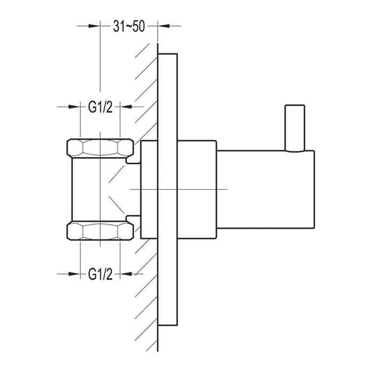 Flova Levo Concealed Shut Off Valve LVCSV - Envy Bathrooms Ltd