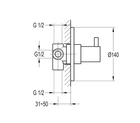 Flova Levo Concealed Shut Off Valve with 3-Way Diverter LV4WDIV - Envy Bathrooms Ltd