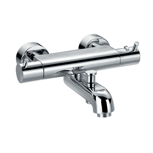 Flova Levo Exposed Thermostatic Wall Mounted Bath Shower Mixer Tap LVTBSMWM - Envy Bathrooms Ltd
