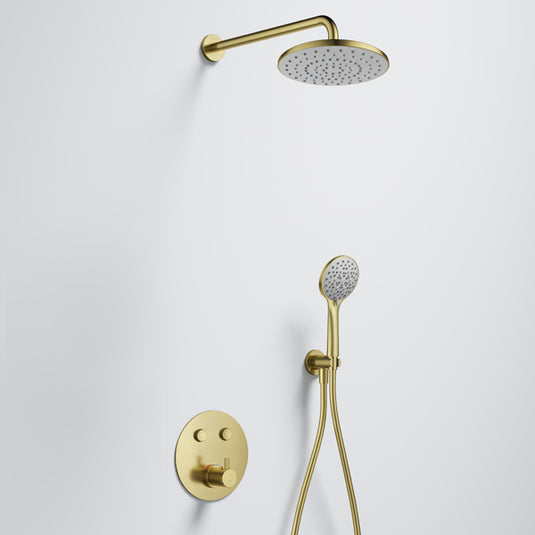 Flova Levo GoClick Round Concealed Shower Pack Brushed Brass | BRB-LVGC2PK1-RO - Envy Bathrooms Ltd