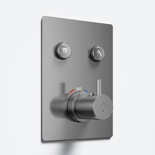 Flova Levo GoClick Square Shower Pack Gun Metal | GM-LVGC2PK1-SQ - Envy Bathrooms Ltd