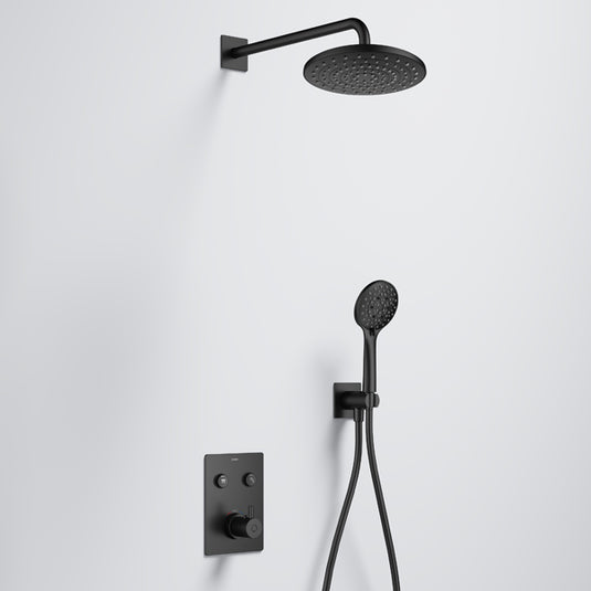 Flova Levo GoClick Square Shower Pack Matt Black | MB-LVGC2PK1-SQ - Envy Bathrooms Ltd