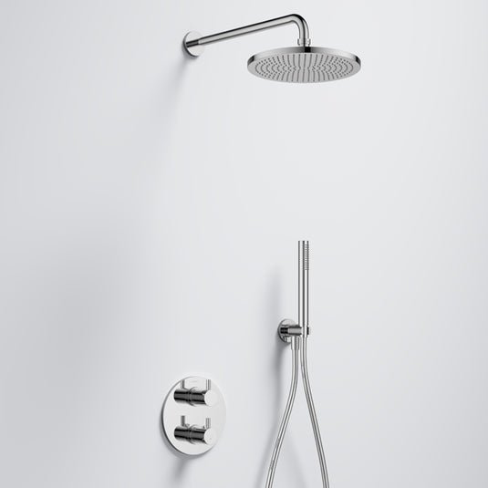 Flova Levo GoTurn Shower Pack Air-Mix Rainshower Handshower Chrome | LVGT2PK2-RO - Envy Bathrooms Ltd