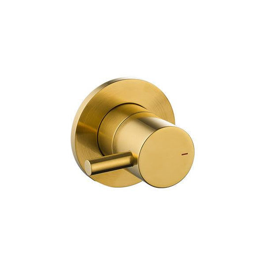 Flova Levo Hot Wall Mounted Shut Off Valve – Brushed Gold - BG-LVWMCONHW - Envy Bathrooms Ltd
