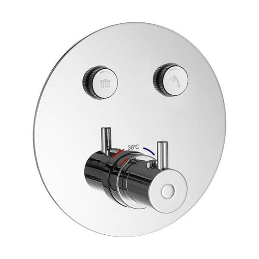Flova Levo Round 2-Outlet GoClick Finishing Set – Diamond Chrome - LVGO-2-RO - Envy Bathrooms Ltd