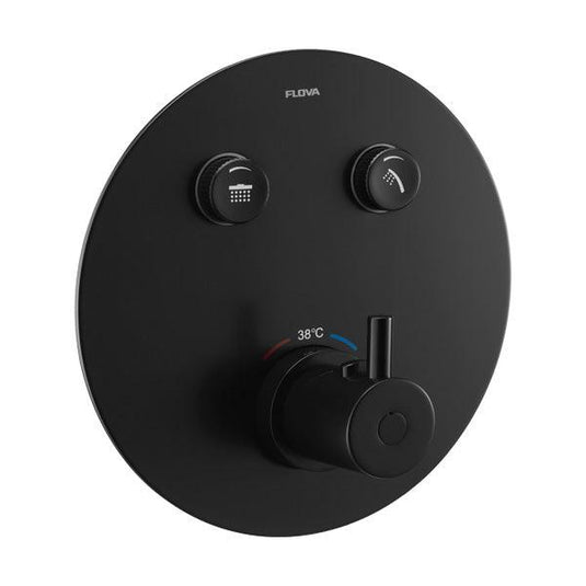 Flova Levo Round 2-Outlet GoClick Finishing Set – Matt Black - MB-LVGO-2-RO - Envy Bathrooms Ltd