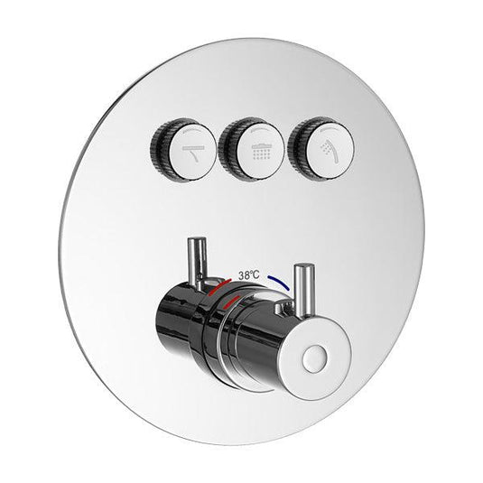 Flova Levo round 3-Outlet GoClick Finishing Set – Diamond Chrome - LVGO-3-RO - Envy Bathrooms Ltd