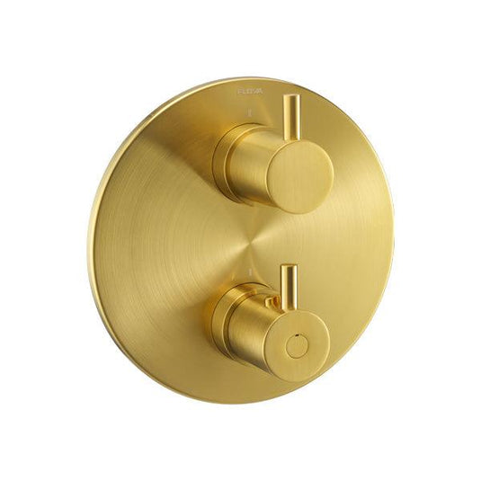 Flova Levo Round SmartBOX Finishing Set – Brushed Gold - BG-LVTRIM-RO - Envy Bathrooms Ltd