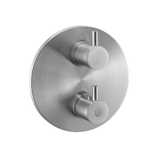 Flova Levo Round SmartBOX Finishing Set – Brushed Nickel - BN-LVTRIM-RO - Envy Bathrooms Ltd