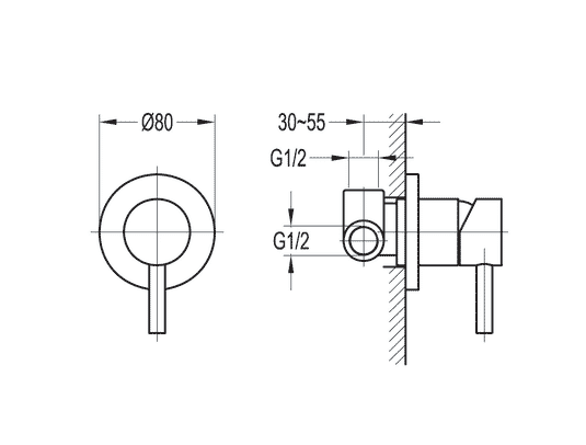 Flova Levo Single Outlet Concealed Manual Shower Valve LVSHVOS - Envy Bathrooms Ltd