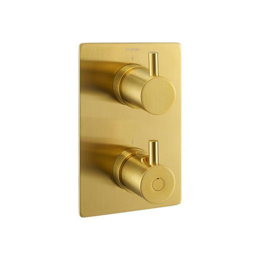 Flova Levo Square SmartBOX Finishing Set – Brushed Gold - BG-LVTRIM-SQ - Envy Bathrooms Ltd