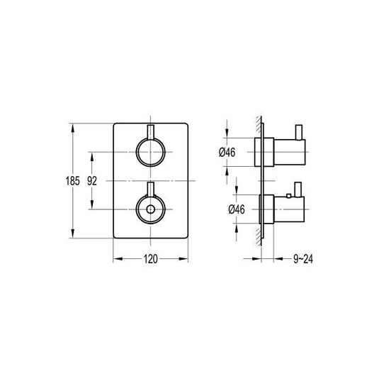 Flova Levo Square SmartBOX Finishing Set – Diamond Chrome - LV-TRIM-SQ - Envy Bathrooms Ltd