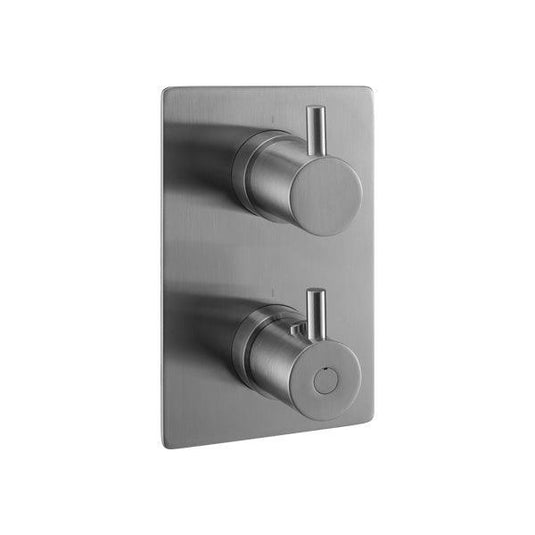 Flova Levo Square SmartBOX Finishing Set – Gun Metal - GM-LVTRIM-SQ - Envy Bathrooms Ltd