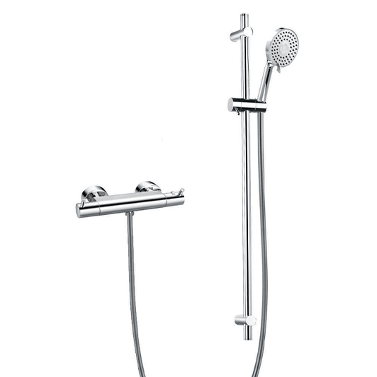 Flova Levo Thermostatic Bar Valve with Slide Rail & Multi-functional Handset LVBVPACK2 - Envy Bathrooms Ltd