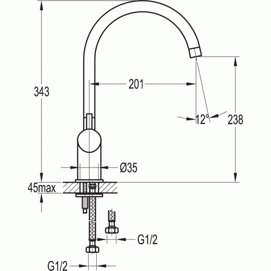 Flova Levo Twin Handle Kitchen Mixer Tap LV2HKITCH - Envy Bathrooms Ltd