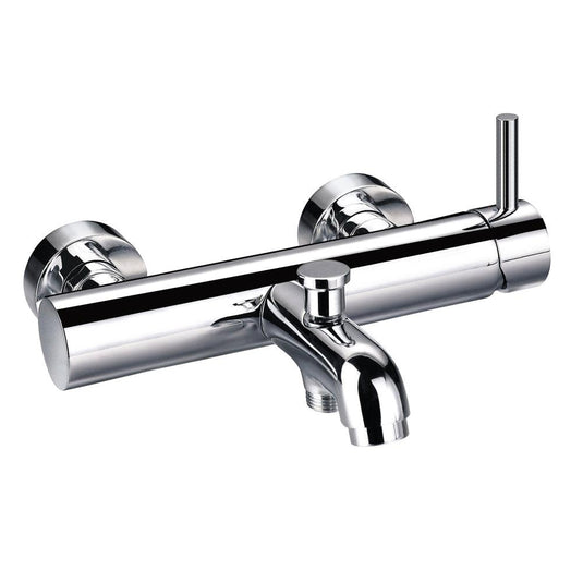 Flova Levo Wall Mounted Manual Single Lever Bath And Shower Mixer Tap With Hand Shower Set - LVSLBSM - Envy Bathrooms Ltd