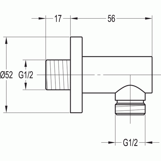 Flova Levo Wall Outlet Elbow FVKI120 - Envy Bathrooms Ltd