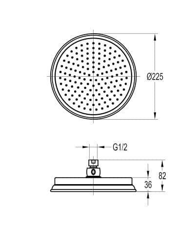Flova Liberty 225mm Rainshower Head - Oil Rubbed Bronze KI024-ORB - Envy Bathrooms Ltd