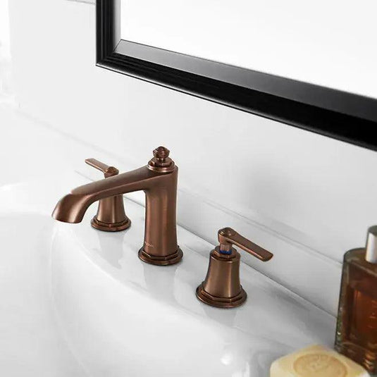 Flova Liberty 3 Hole Basin Mixer Tap with Clicker Waste - Oil Rubbed Bronze LI3HBAS-ORB - Envy Bathrooms Ltd