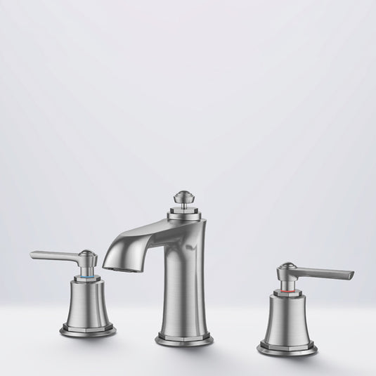 Flova Liberty 3-Hole Deck Mounted Basin Mixer Brushed Nickel | LI3HBAS-BN - Envy Bathrooms Ltd