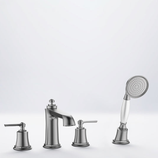 Flova Liberty 4-Hole Deck Bath Shower Mixer Brushed Nickel | LI4HBSM-BN - Envy Bathrooms Ltd