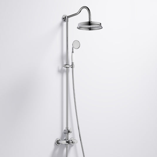 Flova Liberty Exposed Thermostatic Shower Column Diamond Chrome | LITSKIT-24 - Envy Bathrooms Ltd