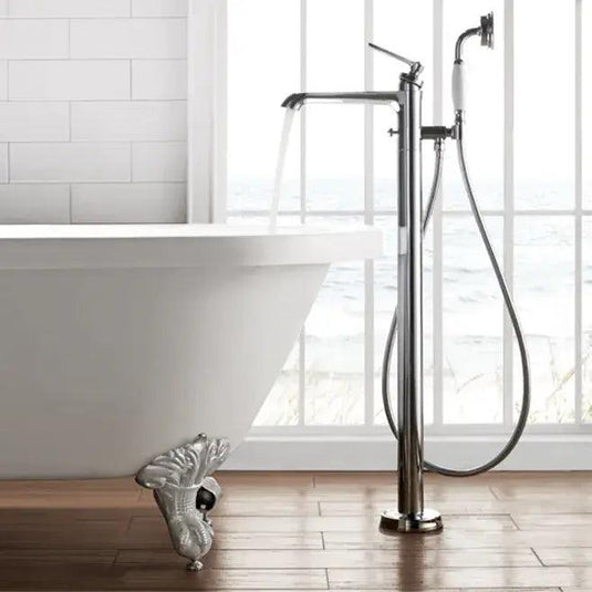 Flova Liberty Floor Standing Bath Shower Mixer Tap with Handset Kit - Chrome LIFMBSM - Envy Bathrooms Ltd