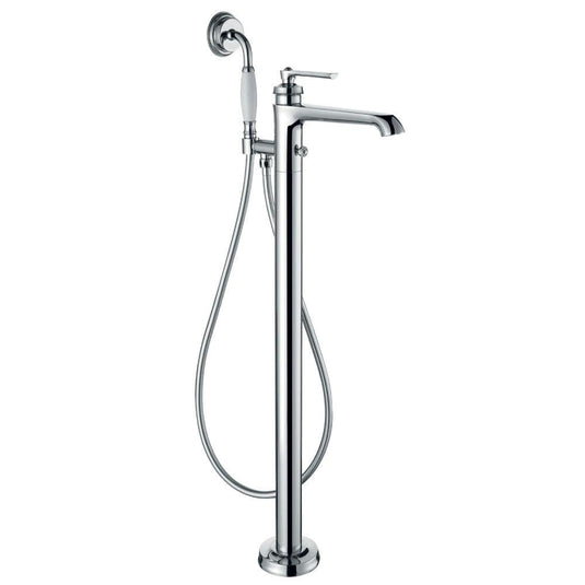 Flova Liberty Floor Standing Bath Shower Mixer Tap with Handset Kit - Chrome LIFMBSM - Envy Bathrooms Ltd