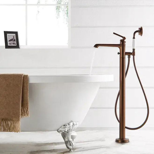 Flova Liberty Floor Standing Bath Shower Mixer Tap with Handset Kit - Oil Rubbed Bronze LIFMBSM-ORB - Envy Bathrooms Ltd