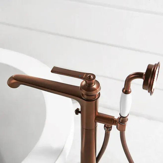 Flova Liberty Floor Standing Bath Shower Mixer Tap with Handset Kit - Oil Rubbed Bronze LIFMBSM-ORB - Envy Bathrooms Ltd