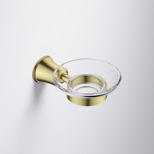 Flova Liberty Glass Soap Dish Brushed Brass | LI8987-BRB - Envy Bathrooms Ltd