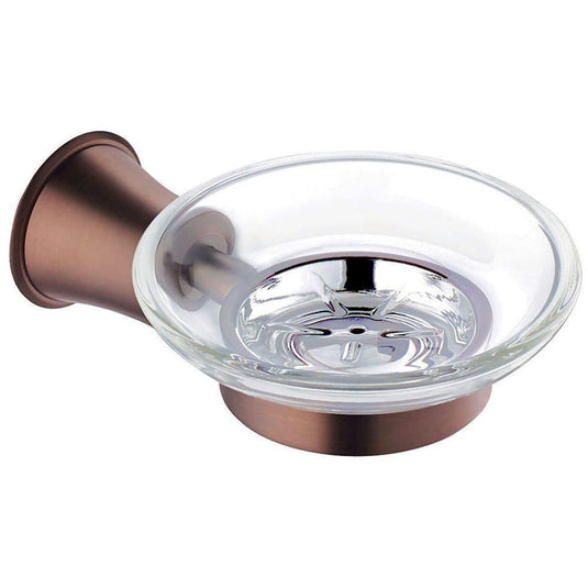 Flova Liberty Glass Soap Dish - Oil Rubbed Bronze - Envy Bathrooms Ltd