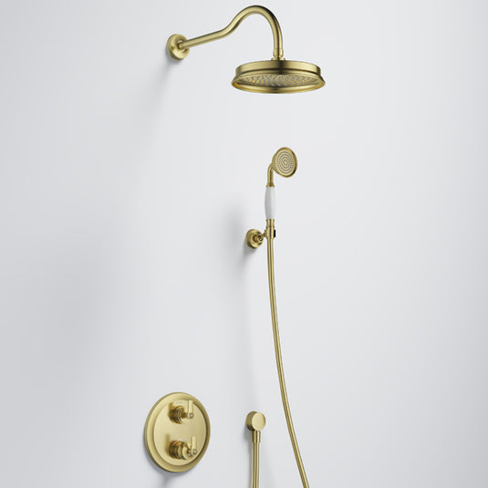 Flova Liberty GoTurn Round Shower Pack Brass Rainshower Handshower | BRB-LIGT2PK1 - Envy Bathrooms Ltd
